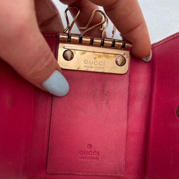 Authentic Gucci Red calf Leather/canvas Key Case in the box - Picture 12 of 13
